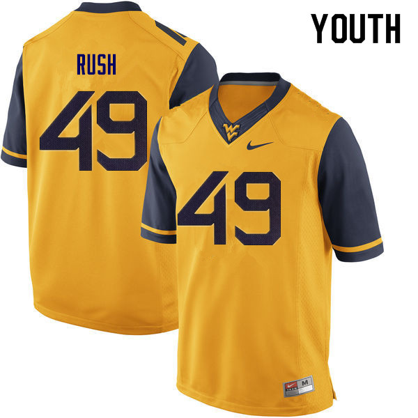 NCAA Youth Nick Rush West Virginia Mountaineers Yellow #49 Nike Stitched Football College Authentic Jersey JQ23N07LV
